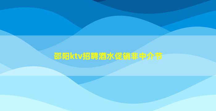邵阳ktv招聘酒水促销非中介节